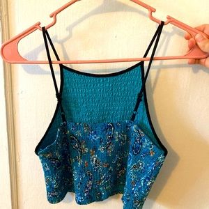 Xhilaration Blue Crop top - Size Large